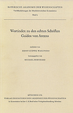 Titelblatt &#x201e;Wortindex zu den echten Schriften Guidos von Arezzo&#x201c;